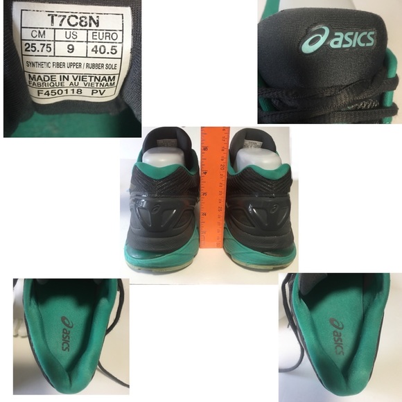 Asics Nimbus lite Colors Womans shoe Sneaker gray black teal reflective Sz 9 - Picture 9 of 14